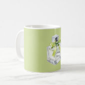 Grüne Zitrus-Limette-Frucht-Duftflaschen-Schleife Kaffeetasse (Vorderseite Links)