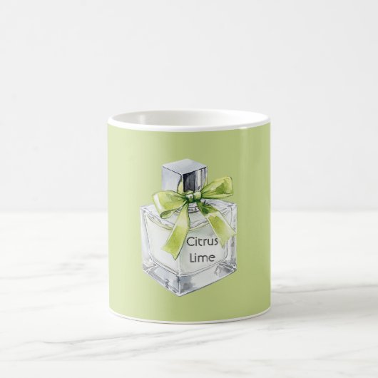 Grüne Zitrus-Limette-Frucht-Duftflaschen-Schleife Kaffeetasse (Mittel)