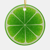 Grüne Zitrusfrucht Limon Keramik Ornament (Vorne)