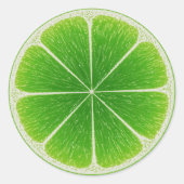 Grüne Zitrusfrucht Limon Runder Aufkleber (Vorderseite)