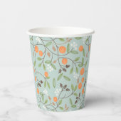 Grüne Zitrusfrüchte und Orange Blossom Pappbecher (Rückseite)