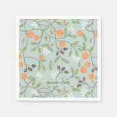 Grüne Zitrusfrüchte und Orange Blossom Serviette (Vorderseite)