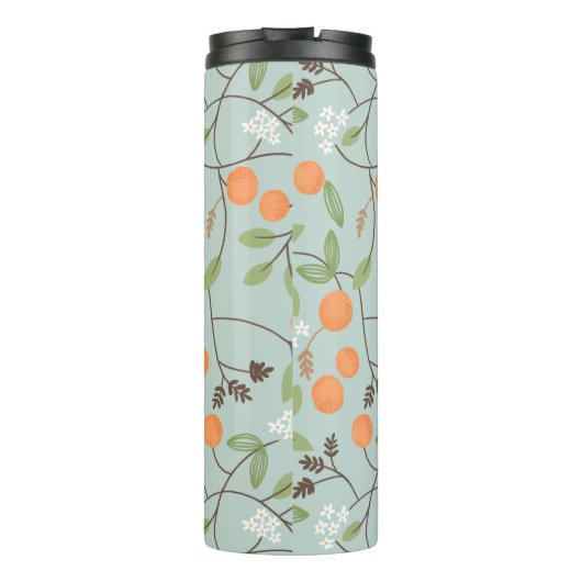 Grüne Zitrusfrüchte und Orange Blossom Thermosbecher (Rückseite)