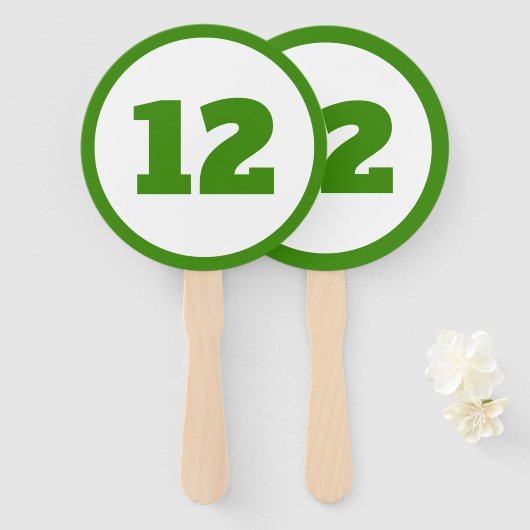 grüne Zollnummer Fächer (Vorne und Hinten)