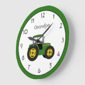 Grüne Zugmaschine Personalisiert große Uhr (Winkel)