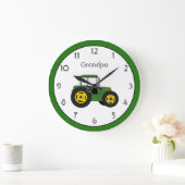Grüne Zugmaschine Personalisiert große Uhr (Zuhause)