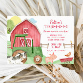 Grüne Zugmaschine Tiere Geburtstagseinladung Einladung