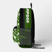 Grüne Zugmaschine und Weizengrafik personalisiert Bedruckter Rucksack (Rechts)