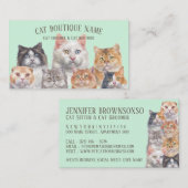 Grüne Zuhause Katzen Visitenkarte (Vorne/Hinten)