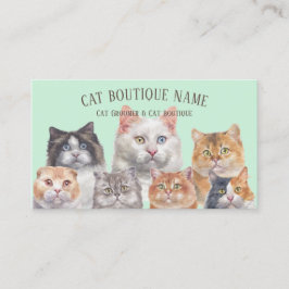 Grüne Zuhause Katzen Visitenkarte