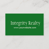 Grüne Zuhause Visitenkarten für Real Anwesen Visitenkarte (Rückseite)