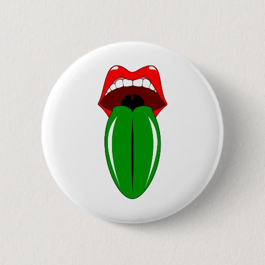 Grüne Zunge Button (Vorderseite)