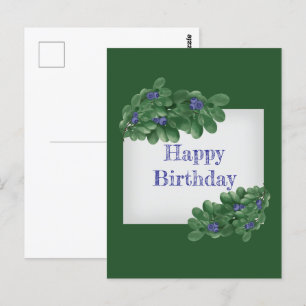 Grüne Zweige mit Blueberries Postkarte