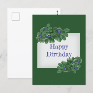 Grüne Zweige mit Blueberries Postkarte