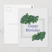 Grüne Zweige mit Blueberries Postkarte (Vorne/Hinten)
