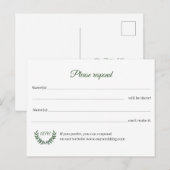 Grüne Zweige RSVP Postkarte (Vorne/Hinten)