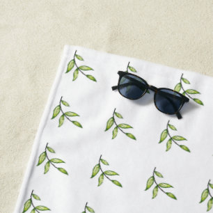 Grüne Zweige Strandtuch