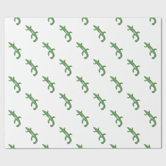 Grüneisen auf weißem Papier Geschenkpapier (Flach)