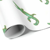 Grüneisen auf weißem Papier Geschenkpapier (Rolleneckpunkt)