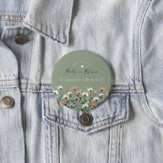 Grünen Baby im Blütenduschkopf Großmutter-Button Button (Beispiel)