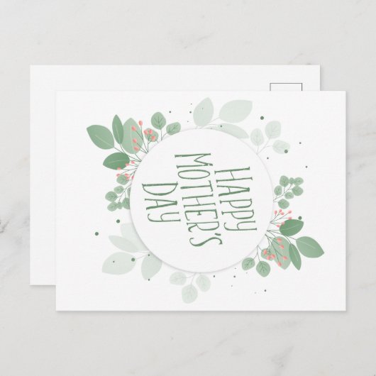 Grünen Blätter der Mutter Kranz | Postkarte (Vorne/Hinten)