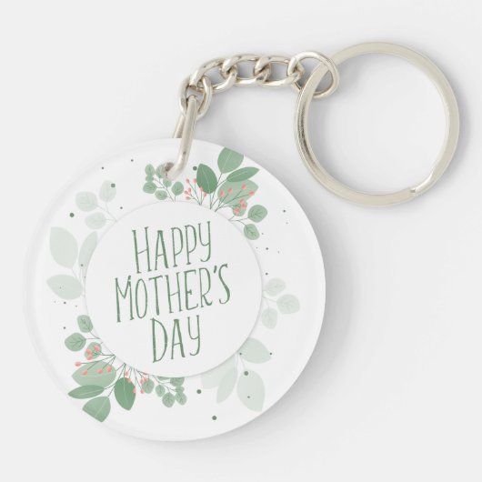 Grünen Blätter der Mutter Kranz | SCHLÜSSELANHÄNGE Schlüsselanhänger (Rückseite)