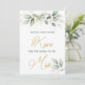 Grünen Blätter Rate Wie viele Kisses Game Einladung (Stehend Vorderseite)