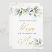 Grünen Blätter Rate Wie viele Kisses Game Einladung (Vorne/Hinten)