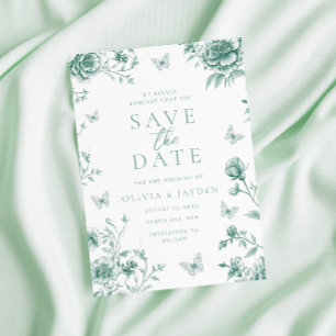 Grünen Blumenzwiebeln auf Vintagem Blatt Save The Date