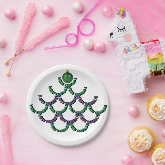 Grünen frohe Weihnachten und glückliche Neujahrsfe Pappteller (Party)