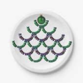 Grünen frohe Weihnachten und glückliche Neujahrsfe Pappteller (Vorderseite)