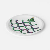 Grünen frohe Weihnachten und glückliche Neujahrsfe Pappteller (Schrägansicht)