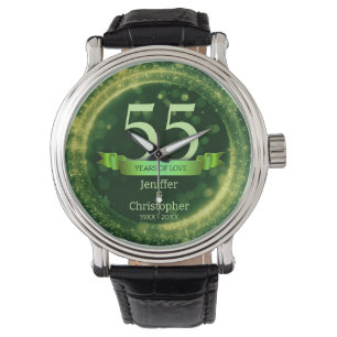 Grünen Glitzer - Jahr der Hochzeit Armbanduhr