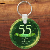 Grünen Glitzer - Jahr der Hochzeit Schlüsselanhänger (Vorderseite)
