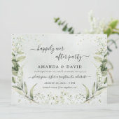 Grünen glücklich immer nach Hochzeit Empfang Invi Einladung (Stehend Vorderseite)