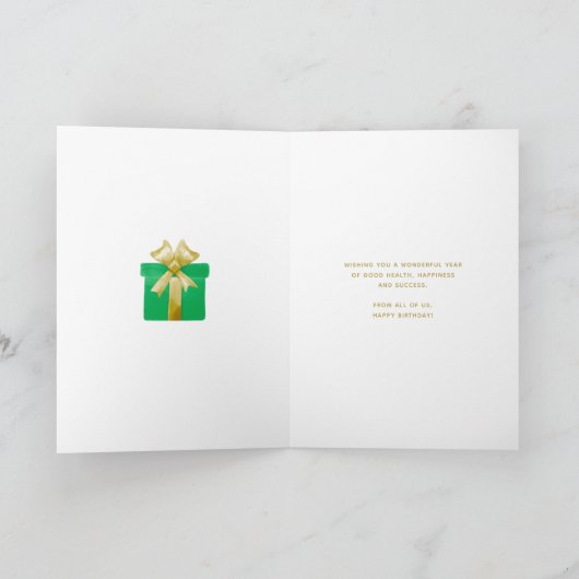 Grünen goldene Fireworks Black Group zum Geburtsta Karte (Innenseite)