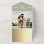 Grünen Hochzeitsempfang mit FotoCollage All In One Einladung (Außenbereich)