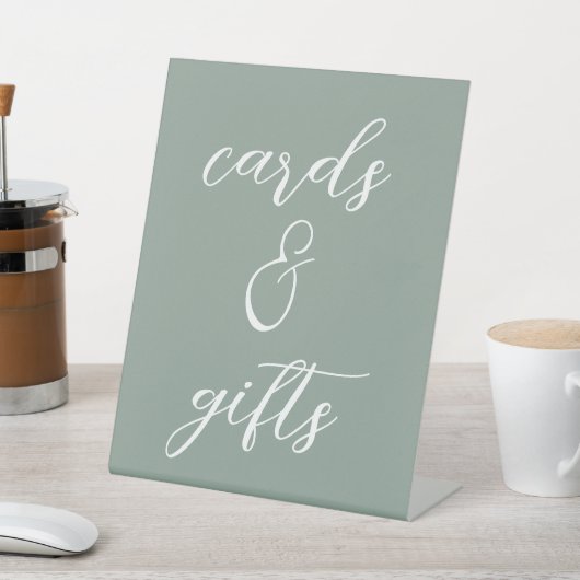 Grünen Hochzeitskarte und Geschenkschild Sockelschild (In SItu)