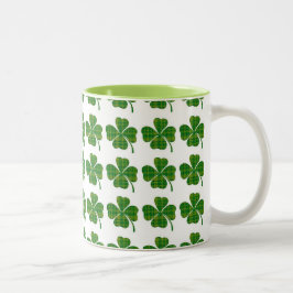 Grünen karierte Kleeblatt St Patrick Zweifarbige Tasse