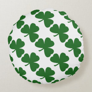 Grünen Kleeblatt-St Patrick Tag Rundes Kissen