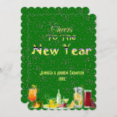 Grünen Kundenkredit für Neujahrsgrüße Einladung (Vorne/Hinten)