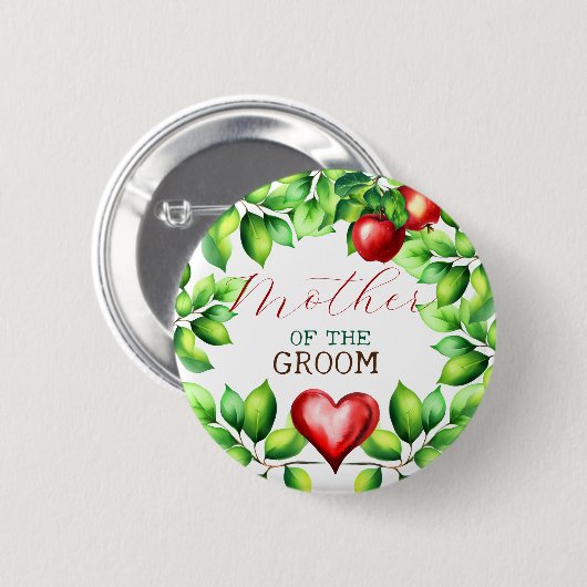 Grünen Mutter des Groom-Brautparty Button (Vorne & Hinten)