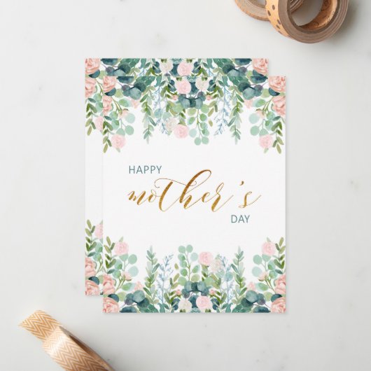 Grünen Muttertagskarte Mitteilungskarte (Vorderseite/Rückseite Beispiel)