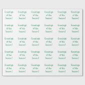 Grünen Schriftart Feiertage der Saison Geschenkpapier (Flach)