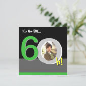 Grünen Sie 60. großes 6-Oh! Einladung (Stehend Vorderseite)