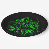 Grünen Sie auf giftigem Warnzeichensymbol der Pappteller (Schrägansicht)