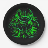 Grünen Sie auf giftigem Warnzeichensymbol der Pappteller (Vorderseite)