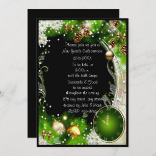 Grünen Sie das Party neuen des Jahres der Einladung