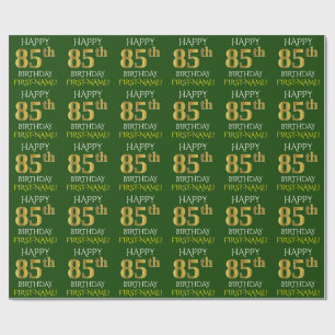 Grünen Sie, Imitat-Gold "GLÜCKLICHER 85. Geschenkpapier