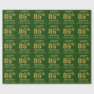 Grünen Sie, Imitat-Gold "GLÜCKLICHER 86. Geschenkpapier